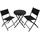Tectake tectake® Bistro-Set, klappbar, für 2 Personen, UV-beständig, Tisch mit Sicherheitsglasplatte