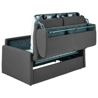vente-unique Schlafsofa 2-Sitzer - Liegefläche: 120 cm - Matratzenhöhe: 14 cm - Stoff - Grau - CALIFE