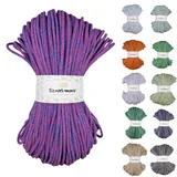 Sznurkomania, Geflochtene Baumwollkordel 5mm 100m, Farbmix, Häkelkordel, Makramee Kordel, Makramee Garn, Premium Garn, Makramee Seil, (Blaubeere)