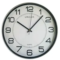 Unilux Wanduhr Magnetisch, 30,5cm Uhr mit modernem Ziffernblatt in silbergrau