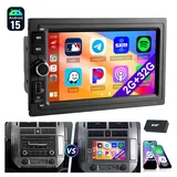 ESSGOO VW Polo 9N Golf 4 Passat B5 T5 Autoradio Android 15, Carplay GPS Navi Autoradio (RDS, 4+64GB(optional), Digitalradio (DAB), FM, DAB+ (optional), SWC, Apple Carplay Android Auto GPS Navi WIFI BT EQ) schwarz