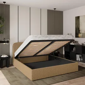 masseno Polsterbett, Orange, Holz, 140x200 cm, Schlafzimmer, Betten, Polsterbetten