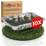 TronicXL Einweg Holzkohlegrill Silber