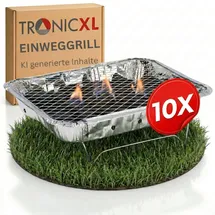TronicXL Einweg Holzkohlegrill Silber