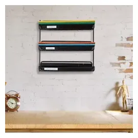 Relaxdays Briefablagen-System schwarz, 3 Fächer