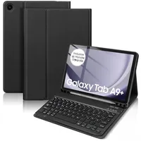 Samsung Galaxy Tab A9+ / A9 Plus Tastatur Hülle, Deutsches QWERTZ Tastatur für Samsung Galaxy Tab A9 Plus 11 Zoll, Schutzhülle mit Tastatur für Samsung Galaxy Tab A9+ (SM-X210/X216/X218), Schwarz