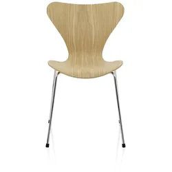 Fritz Hansen Serie 7 Stuhl 3107 mit natürlichem Furnier verchromt | Eiche