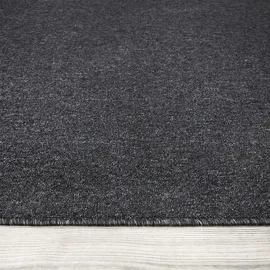 Paco Home Teppich Wohnzimmer Schlafzimmer Kurzflor Waschbar Melierte Optik Einfarbig Weich 160x220 cm, Anthrazit