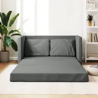 IKAYAA Schlafsofa Sofa mit Schlaffunktion Bettsofa Schlafcouch Sofabett Bodensofa Klappbar mit Schlaffunktion, Gästesofa mit Schlaffunktion, Lazy Sofa für Wohnzimmer, Schlafzimmer Dunkelgrau