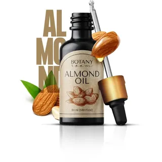 BotanyRoom® Mandelöl (50 ml) | frei von Farb und Konservierungsstoffen | Gesicht und Körper | Massage | Haarpflege und Kopfhaut | Basisöl unter Makeup | Anti Aging | Almond Oil Cold-Pressed