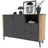 Premium Living Sideboard Pure in Grau/Naturfarben