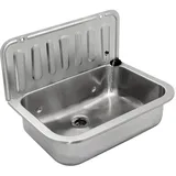 Edelstahl Ausgussbecken Waschbecken für Werkstatt Garten Hof Wandmontage