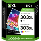 RUDGUZ 303XL für HP Envy Photo 6220 Drucker, A4, WLAN, beidseitig, automatisch, multifunktional (Fotodrucker, Scan, Kopieren) für PC und Smartphone, Schwarz