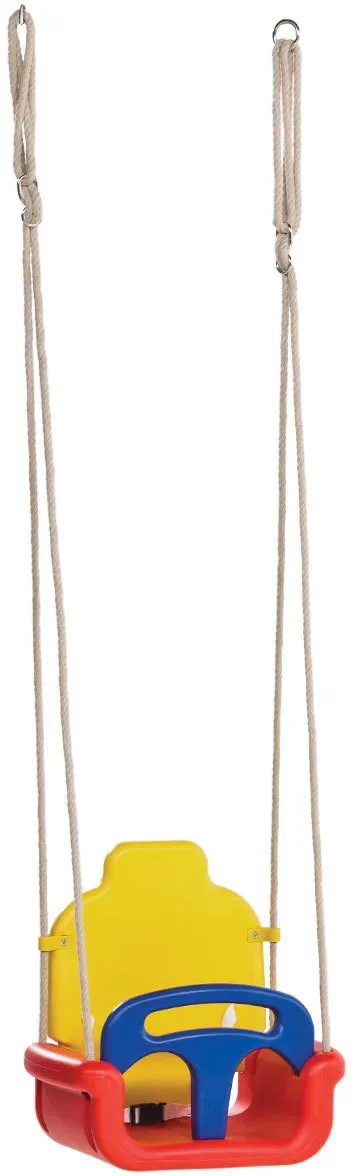 Babyschaukel 3-in-1 Gelb/Rot, Kunststoff, 46,5x45,6x30 cm, 1–3 Jahre - KBT Play - Abnehmbare Frontbügel, höhenverstellbar, sicher