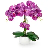 Kunstorchidee PASCH® Orchidee künstlich wie echt (40cm) in Hochglanz-Keramiktopf Orchidee, PASCH lila