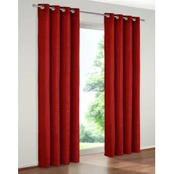 Vorhang WIRTH "B-Holmsund" Gr. 3, rot, B:132cm H:180cm, Chenille, Polyacryl, Gardinen