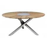 Zebra Oryx Edge Tisch rund 160cm aus recyceltem Teakholz