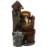 Zimmerbrunnen mit LED Leuchten, 58cm hoch Springbrunnen für Innen und Außen in verschiedenen Designs, Frosch, Elfe, Kinder, Krüge (Brunnen 13 Krüge)