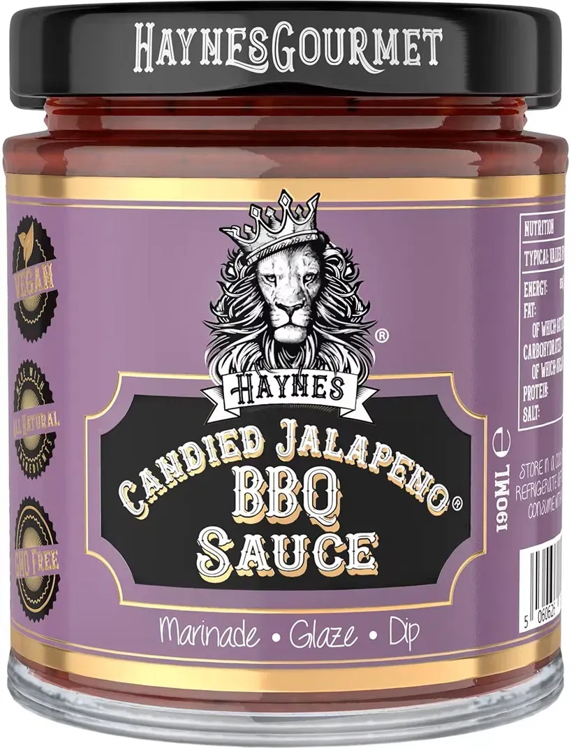 Haynes Gourmet Candied Jalapeno BBQ Sauce - Sehr scharf, mit kandierten Jalapeños