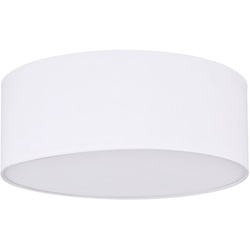 Decken Lampe weiß Wohn Schlaf Zimmer Textil Leuchte rund im Set inkl. LED Leuchtmittel