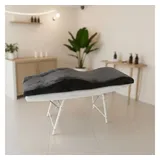STM Company Massageliege Memory Foam Wellenmatratze für Kosmetikliege (180x60 cm / 190x70 cm, mit Veloursbezug), Anatomischer Lash Topper für Wimpern, PMU & Kosmetik grau 190x70 cm