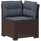 vidaXL 1-Sitzer Garten-Sofa mit Kissen Rattan-Look PP Braun