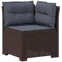 vidaXL 1-Sitzer Garten-Sofa mit Kissen Rattan-Look PP Braun