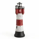 Jürgen Westerholt Solar Leuchtturm Roter Sand Polyresin 78 cm inkl. LED weiß