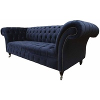JVmoebel Chesterfield-Sofa, Sofa Chesterfield Couch Klassisch Design Sofas Wohnzimmer blau