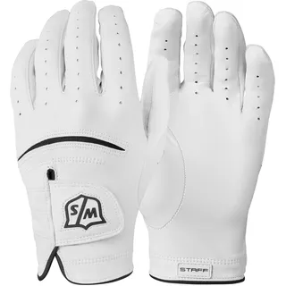 Wilson Staff Golfhandschuh, Tour Glove, Gr. M, Für Herren, Linke Hand, Weiß, Cabretta-Leder, WGJA00648M