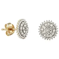 FIRETTI Ohrstecker Blume/Blüte Gelbgold 585 9mm mit Diamant