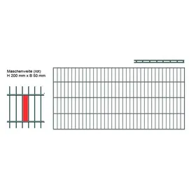 PEDDY SHIELD Doppelstabmattenzaun 5 Matten 1,23 x 10 m anthrazit