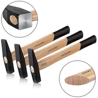 STAHLWERK 3 x Hammer Schlosserhammer 100g robuster Stahlkopf, Griff