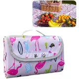 Mecmbj Picknickdecke Wasserdicht, Picnic Blanket, 200x150cm Sanddichte mit Tragegriff, Picknickdecke Isoliert, Faltbare Campingdecke groß, Outdoor Stranddecke für Strand, Camping, Park, Reisen (rosa)