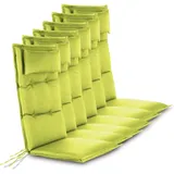 Aspero Hochlehnerauflage 6 Hochlehner Stuhlauflagen Sitzpolster, (Set), Wasserdicht grau|grün