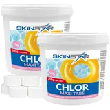 SkinStar Poolpflege Chlortabletten Maxi Tabs Pool 1-10 kg Langsamlöslich Chlor Pflege für 10 kg