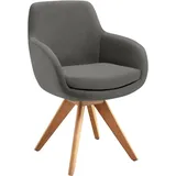 Musterring Esszimmerstuhl Tavia (Set, 2 St), Stativgestell Eiche Bianco, Drehfunktion optional, diverse Farben grau