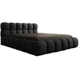 luxusbetten24 Polsterbett Designer Polsterbett Boston Bouclé, mit Stauraum - 2 Jahre Gewährleistung - mind. 14 Tage Rückgaberecht - Schwarz