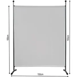 Quick Star Paravent 150 x 190 cm Weiß