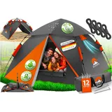 eloneo Wurfzelt 2-4 Personen Orange/Grau