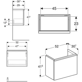 Geberit Waschtischunterschrank 1 Schublade 52 x 41,5 x 30,7 cm Sandgrau