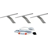 ACCE LED Aluminiumkörper Schrankleuchte Regalbeleuchtung Kleiderschrankleuchten Aufbauleuchte mit Schalter und Stecker, warmweiß 3000k, Schalter:mit Fußschalter (WW, 3er)