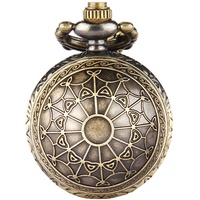 JewelryWe Vintage Steampunk Spinnennetz Taschenuhr Analog Quarz Kettenuhr Uhr Halskette Kette Bronze Vatertagsgeschenk