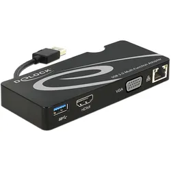 Delock Dockingstation - USB - VGA, HDMI - 1GbE