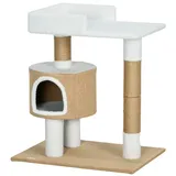 PawHut Kratzbaum 70 x 49 x 79 cm braun weiß