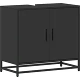 vidaXL Waschbeckenunterschrank Schwarz 65x33x60 cm Holzwerkstoff