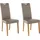 Home Affaire Esszimmerstuhl Roberta (Set), 2 St., Echtleder, und Gestell aus Eiche Massivholz, grau (taupe, eichefarben), Küchenstühle (62944569-0)