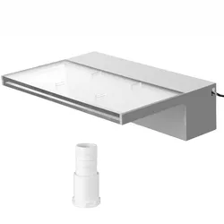 VEVOR Schwallduschen Wasserfall 30 x 8 x 21 cm Schwalldusche Pool und Bachlaufsets 5 m Netzkabel für Garden Wand Mauer Gabione Teich