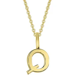 Ketten-Anhänger ONE ELEMENT "Buchstabe Q Buchstaben Anhänger aus 333 Gelbgold", gold, Schmuckanhänger, Damen, Q, Gelbgold 333, Damen Gold Schmuck Buchstabe Q