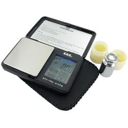 Taschenwaage Digital mit LCD Touchscreen 100g / 0.01g inkl Batterie / Kalibrierungsgewicht